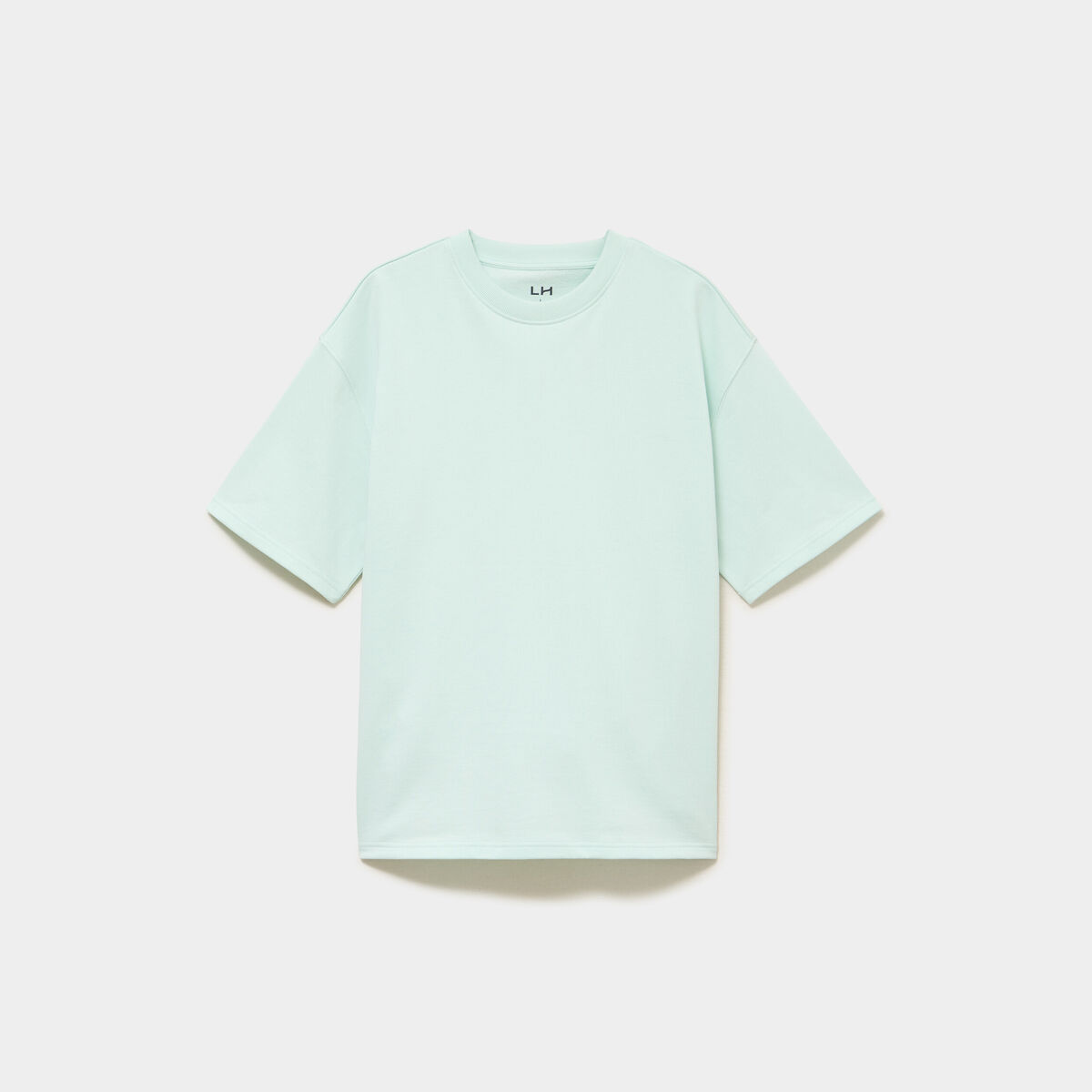 T-shirt col rond droit relax fit vert clair homme