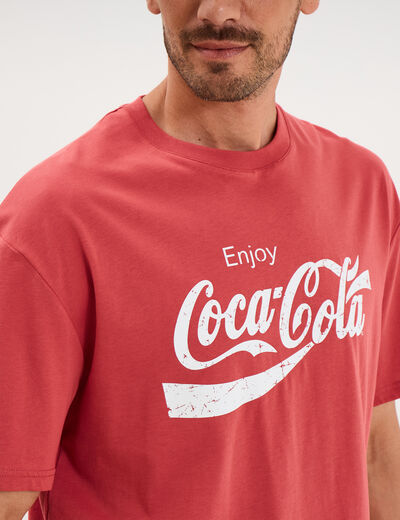 T-shirt manches courtes coton Coca-Cola rouge homme