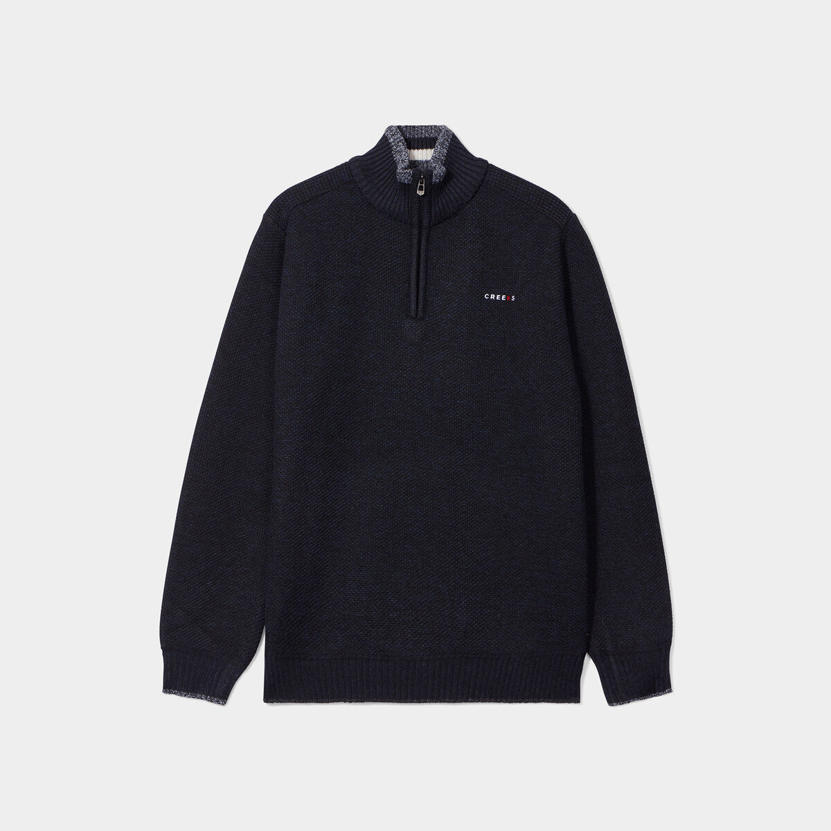 Pull camionneur zippé droit Creeks bleu foncé homme