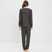 Ensemble pyjama 2 pièces gris foncé femme
