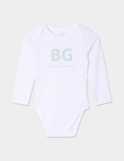 Body US en coton effet velours blanc bébé garçon