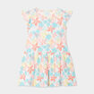 Robe courte évasée à volants ecru fille