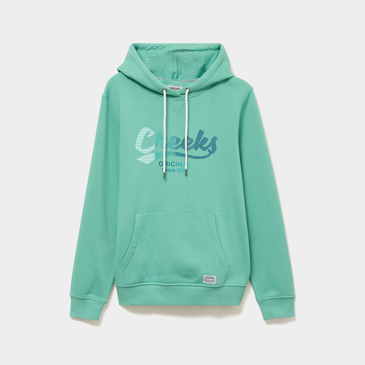 Sweat hoodie molleton1 poche vert menthe homme