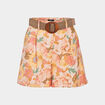 Short évasé avec ceinture ecru femme
