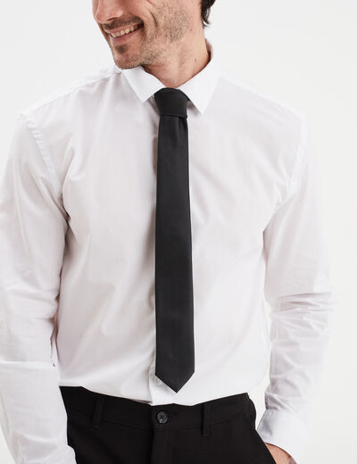 Cravate avec effet satin noir homme