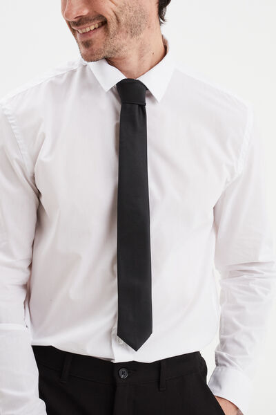 Cravate avec effet satin noir homme