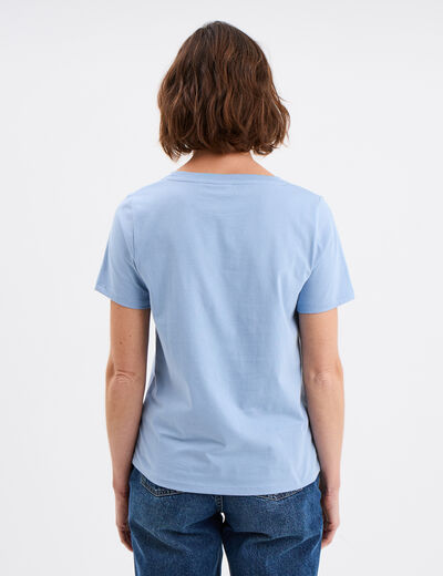 T-shirt manches courtes coton Tic et Tac bleu femme