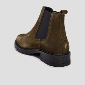 bottines chelsea en cuir vert kaki femme Bottines chelsea en cuir vert kaki femme