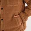 Veste sherpa polaire boutonn&eacute;e marron homme