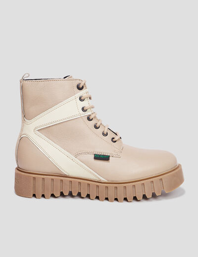 Bottines en cuir Kickers Kickfab sable femme