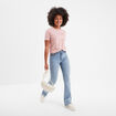 T-shirt oversize col rond coton Creeks rose clair femme