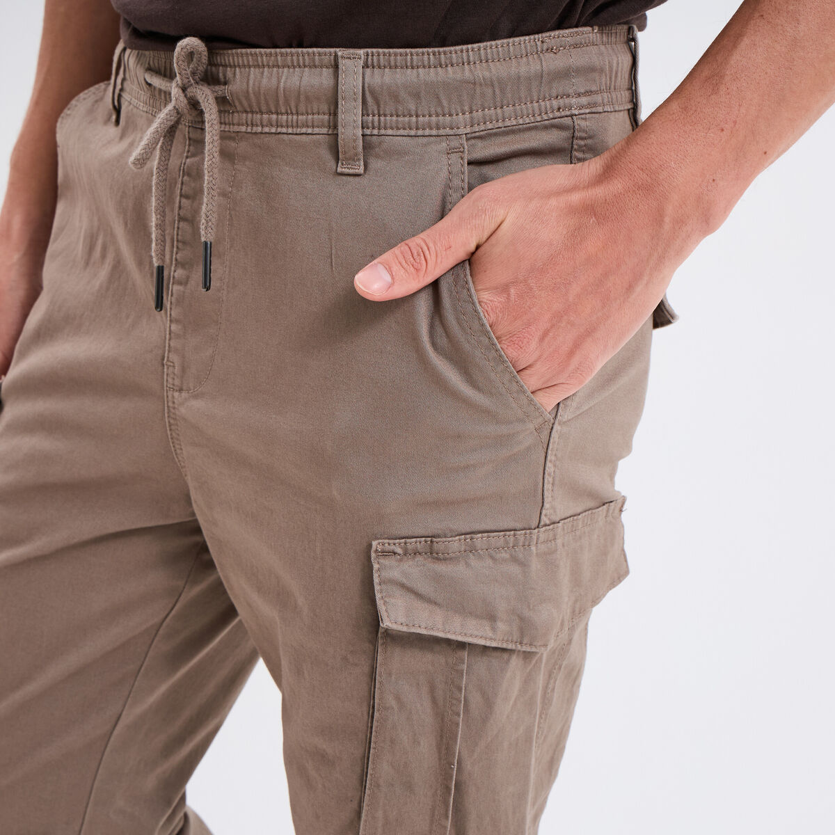 Pantalon cargo slim taupe homme