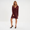 Robe &agrave; sequins manches longues rouge fonc&eacute; femme