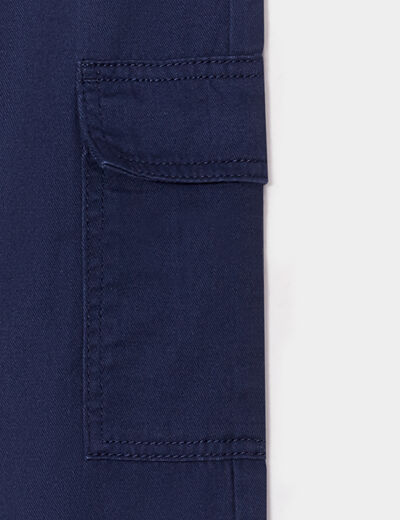 Pantalon cargo taille élastiquée bleu marine garçon