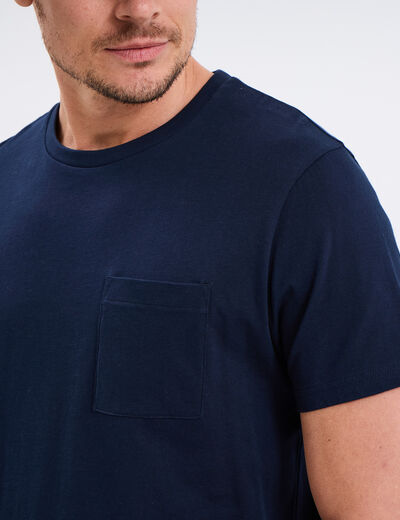 Ensemble pyjama short et t-shirt coton bleu marine homme