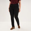 Pantalon droit taille haute extensible noir femme grande taille