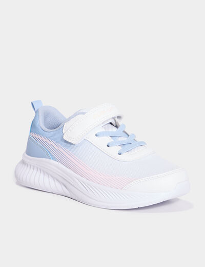Baskets running à scratchs blanc fille