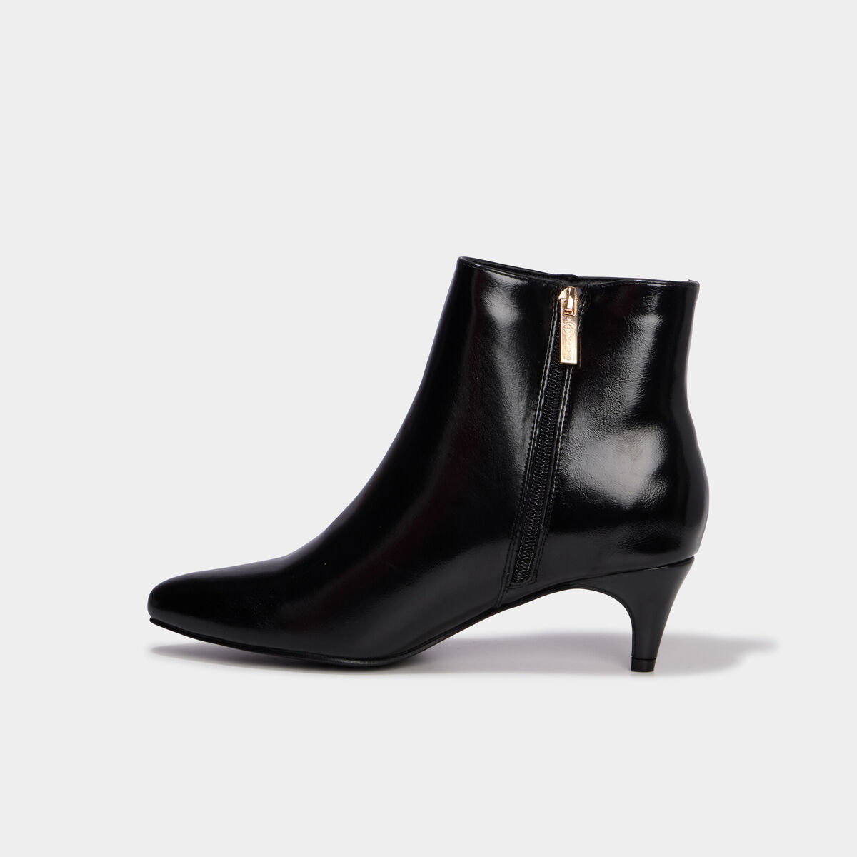 Boots vernies kitten heels noir femme