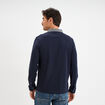 Polo manches longues coton majoritaire bleu marine homme