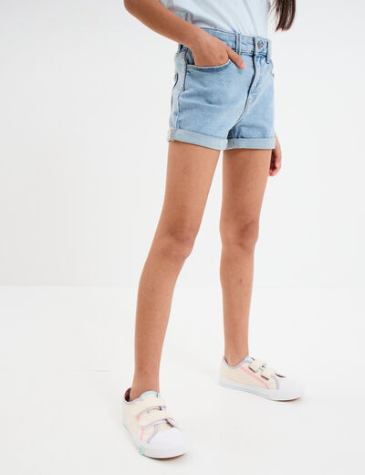 Short en jean denim 5 poches denim bleach fille