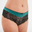 Shorty en micro dentelle vert foncé femme