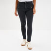 Pantalon skinny 7/8&egrave;me coton noir femme