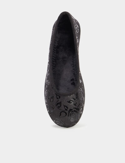 Chaussons ballerines détails irisés noir femme