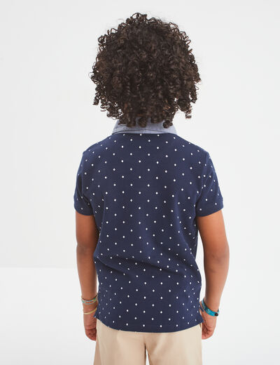 Polo manches courtes 1 poche bleu marine garçon