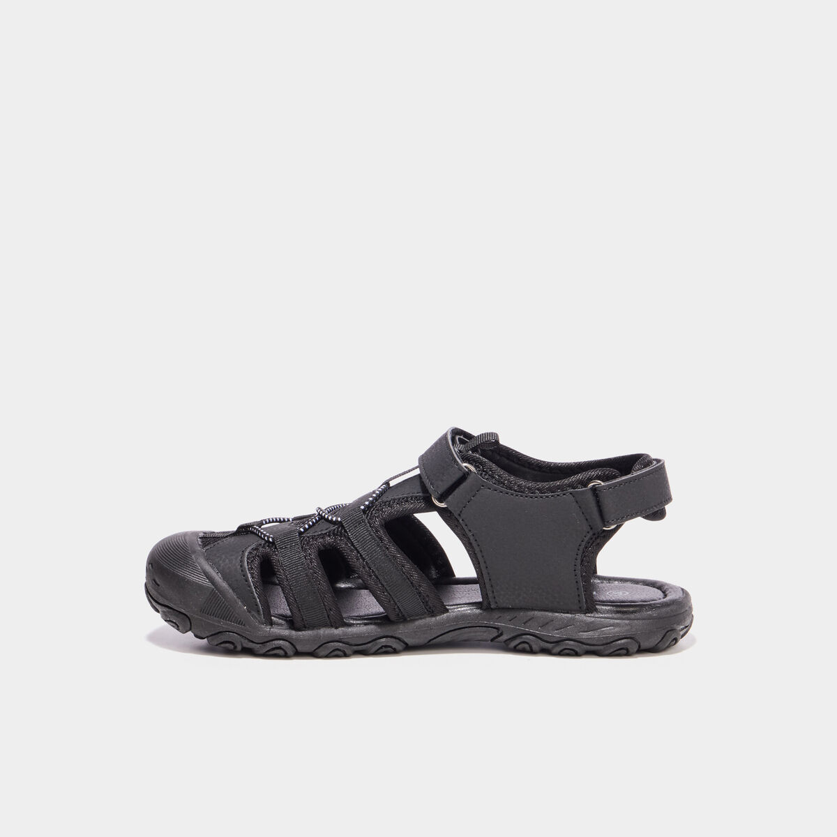 Sandales &agrave; scratchs bout renforc&eacute; noir gar&ccedil;on