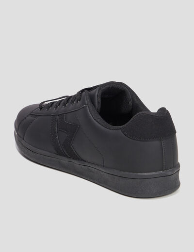 Tennis basses à lacets noir homme