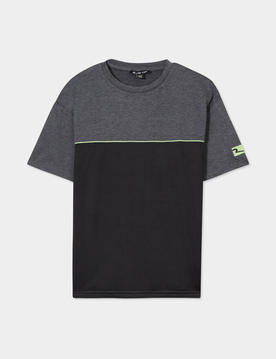 T-shirt oversize manches courtes noir garçon