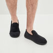 Pantoufles fourr&eacute;es bout rond noir homme