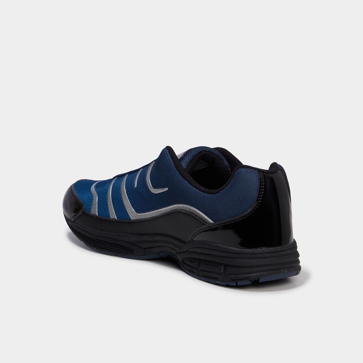 Baskets plates running &eacute;lastiqu&eacute;es bleu homme