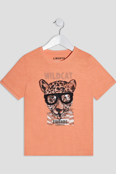 T-shirt Liberto orange corail garçon