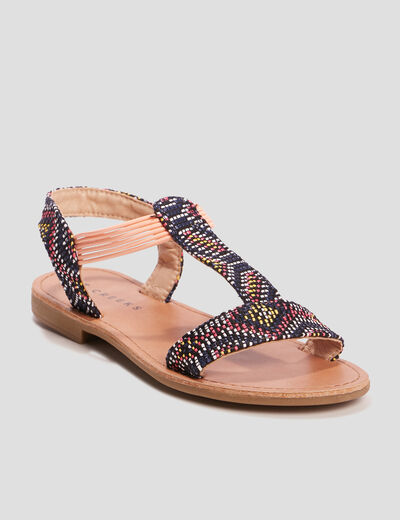 Sandales plates Creeks noir fille