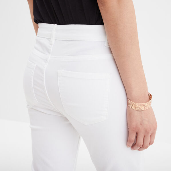 Pantacourt slim 5 poches blanc femme