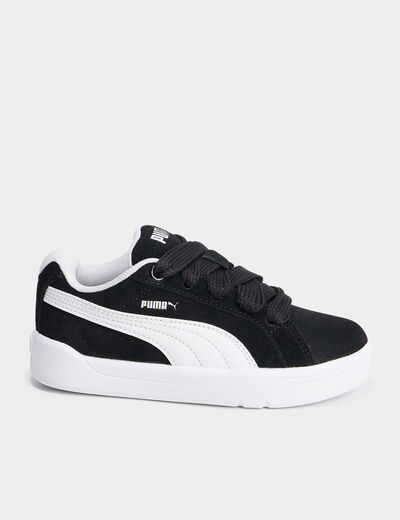 Tennis basses à lacets en cuir Puma noir garçon