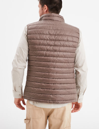 Doudoune légère déperlante sans manches taupe homme