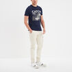 Pantalon cargo slim à coulisse ecru homme