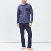 Ensemble pyjama 2 pièces bleu marine homme
