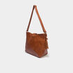 Sac port&eacute;-&eacute;paule marron cognac femme