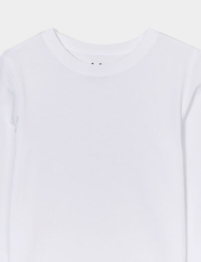 T-shirt manches longues blanc garçon