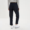 Jean chino droit avec ceinture denim brut femme