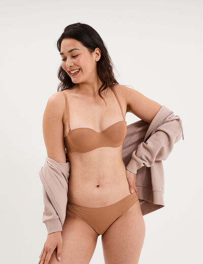 Soutien-gorge bandeau microfibre vieux rose femme
