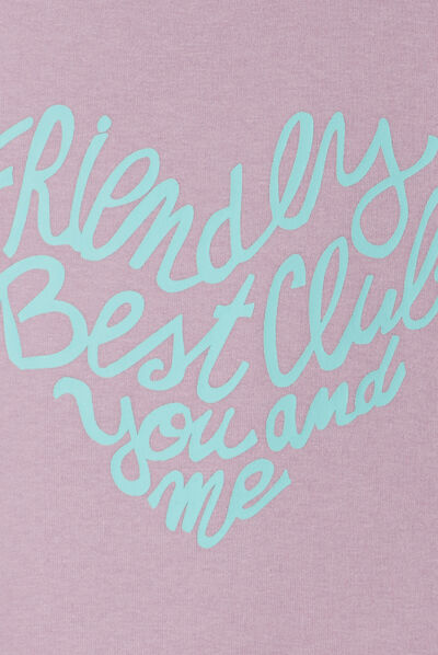 Sweat avec col rond parme fille