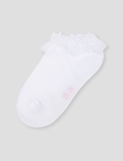 Lot de 2 paires de chaussettes à volants blanc fille