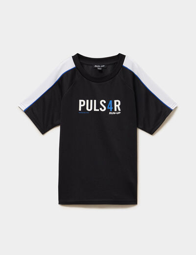 T-shirt sport relax manches courtes noir gar&ccedil;on