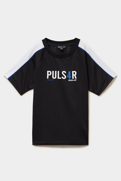 T-shirt sport relax manches courtes noir gar&ccedil;on