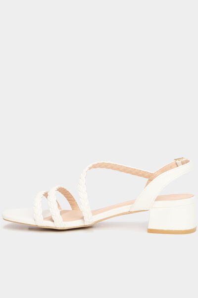 Sandales &agrave; talons blanc femme