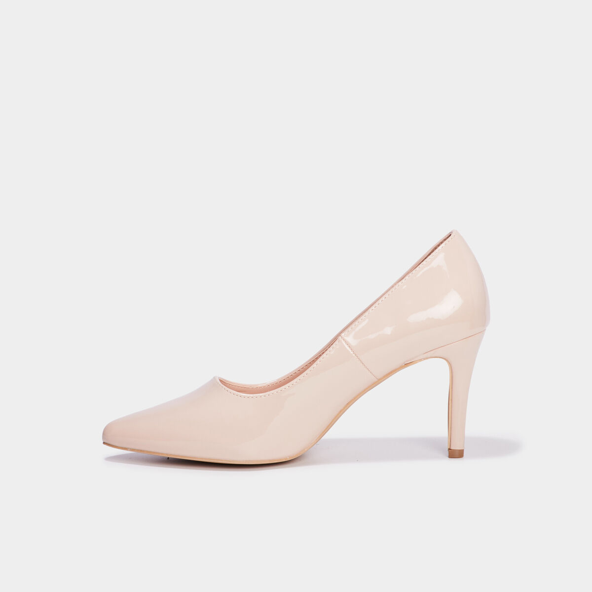 Escarpins vernis &agrave; talons beige femme